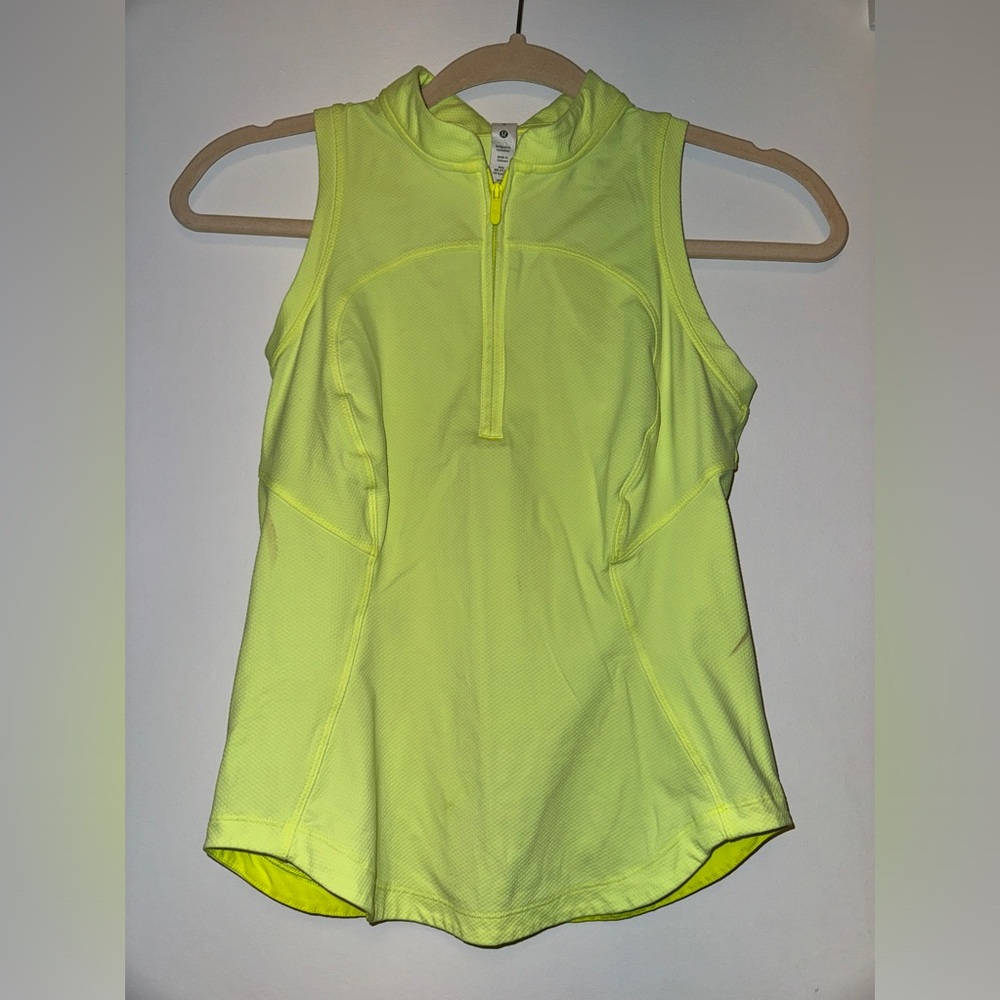 Lulu Lemon Front-Zip Mockneck Tank Top, size 2